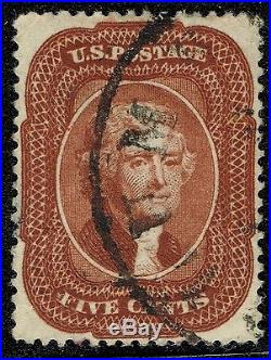 01 USA 1858 Scott#28A 5 cents Indian Red cv$3,500 NICE CENTERING