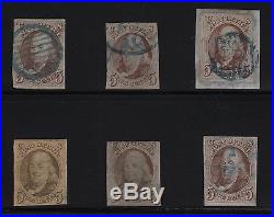 #1 (6) Different Shades & Blue Cancels Used CV $2,760 Br6926 Hs1021623