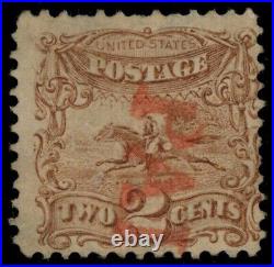 113 (2c Pictorial) RED PAID FANCY CANCEL SCARCE as SUCH MUST SEE