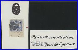 #114 - Rare - 3¢ Used With West Meriden Padlock Cancel Hw1220