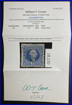 #115 Used with Crowe Certificate # 18110