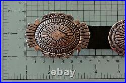 12+ozt. WILBERT SECATERO Navajo CONCHO BELT Sterling Silver with Deep Stamping