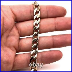14K Yellow Gold Mens Solid Curb Cuban Link Chain Bracelet 32 Gr 8.3 MM 8.5