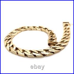 14K Yellow Gold Mens Solid Curb Cuban Link Chain Bracelet 32 Gr 8.3 MM 8.5