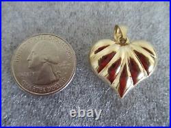 14kt Yellow Gold Puffed Heart Pendant 2.98 Grams Stamped (makers Mark) Gc