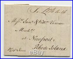 1764 Boston MA ship stampless from London UK to Newport RI 4.16 rate 45.1