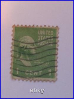 1789-1797 George Washington 1 Cent Stamp U. S. Postage Green