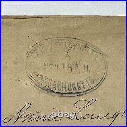 1800's WELLESLEY HILLS MASSACHUSETTS COVER TO CALIFORNIA WITH OVAL CANCEL