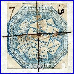 1844 U. S. A. Ols Boston To Springfield With Hale & Co Local Cut Square, Used