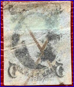 1847 US Stamp SC #1 5c Benjamin Franklin Pale Brown CV$350