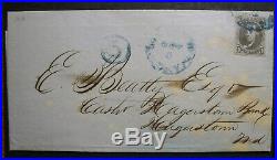 1847 USA Scott 1 1a Ben Franklin stamp on Cover with PSE Certification HX