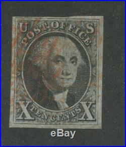 1847 United States Postage Stamp #2 Used VF Orange Red Cancel
