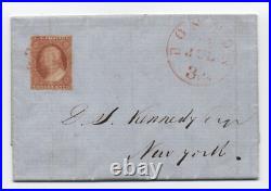 1851 Boston MA #10 folded letter magenta small paid grid first month 45.509 1851 Boston MA #10 folded letter magenta small paid grid first month 45.509