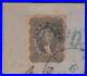 1857 # 37a USED ON PIECE WITH BLUE PAID CANCEL