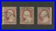 1857 United States Postage Stamps #25A Set Used Plates 2-3-5 Certified