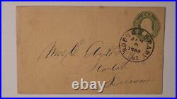 1859 Rough & Ready Nevada California 10c Postal Sta. Mrs Stanton Delaware Cover