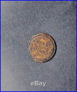 1862 CIVIL WAR ENCASED POSTAGE STAMP-Used 4 Shortage of Coins-J. GAULT X RARE