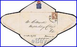 1862 c CSA Turned Cover with 3c Sheet Marginal and 10c Blue Civil War Rare