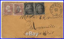 1867 Cleveland Ohio to Canada 2x Blackjack 10 cent cover Y1011