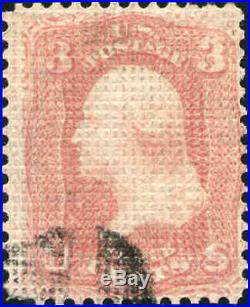 1867 US #79 A25 3c Used Hinged Cork Cancel Catalogue Value $1400