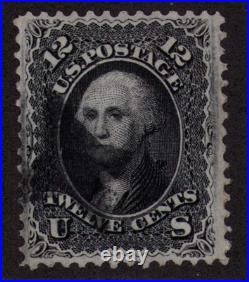 1868 US SC 97 12c George Washington in Black, F Grill Used VF Beauty