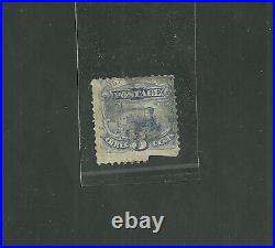1869 United States Scott #125 Used Damaged 3 Cent Reissue Postage Stamp