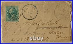 1880 Milford Ohio U. S Cover To Boston With Four Different City Cancels