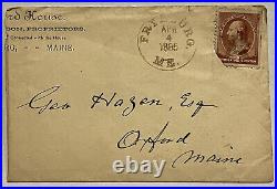 1885 Fryeburg Maine Cover With Brown Fancy Cancel To Oxford
