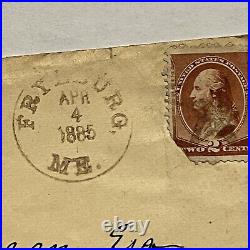 1885 Fryeburg Maine Cover With Brown Fancy Cancel To Oxford