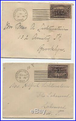 1893 Jan. 2 2ct columbian #231 FDC to Alfred Lichtenstein w PF Cert! Y4017