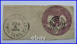 1894 Tennessee Hiwassee College Cancel (no Longer In Business) Stamp Cut Square