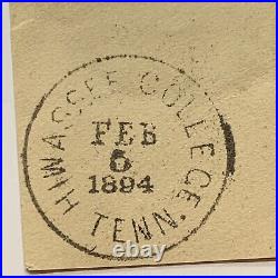 1894 Tennessee Hiwassee College Cancel (no Longer In Business) Stamp Cut Square
