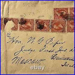 1895 Mount Idaho Cover To Moscow Idaho With Long Strip Of Stamps