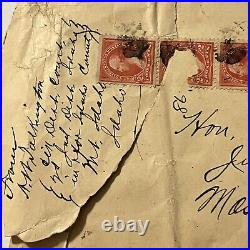 1895 Mount Idaho Cover To Moscow Idaho With Long Strip Of Stamps