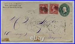 1896 Cover Sent From Weilheim Germany To East Las Vegas Gorgeous Purple Writing