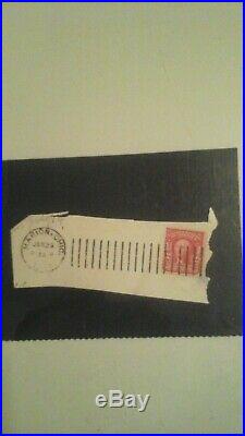 1907 rare george washington 2 cent stamp red used on paper