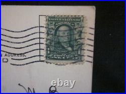 1908 CANCELLED US POST CARD With1 CENT GREEN BEN FRANKLIN STAMP #300