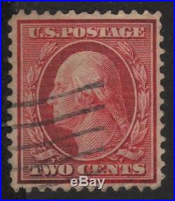 1908 US, 2c stamp, George Washington, Used Sc 332b Lake, Fine