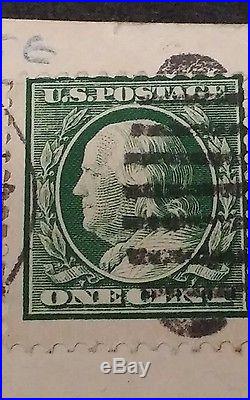 1910-13 U. S. West vienna NYC 1c green Ben-Franklin-error stamp rare bright face