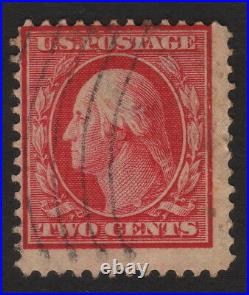 1910, Us 2c, Used, Geroge Washington, Sc 375, Vertical ribbed paper