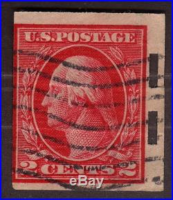 1914, Us 2c, Used, Geroge Washington, Sc 459, Shermack perf