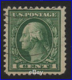 1917 US, 1c stamp, Used, George Washington, Sc 498g, Perf 10 at Top