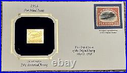 1918 22kt Gold Replica 1918 Airmail Fdc 24c Inverted Jenny With Cards