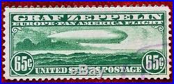 1930 US Air Mail Stamps SC#C13 65c Green Graf Zeppelin CV$180