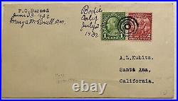 1932 Bodie California (gold Ghost Town) Cover To Santa Ana Fancy Backstamp