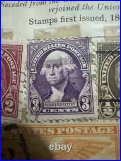 1932 George Washington 3 Cent Purple Stamp United States Of America RARE