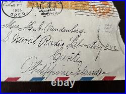 1938 Oregon Cover To Philippine Islands Naval Radio Lab Via Clipper With Letter