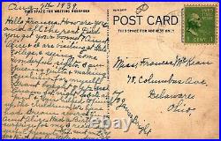 1939 George Washington 1 Cent Stamp looking right on vtg postcard