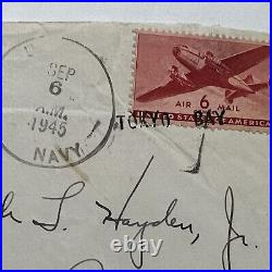 1945 Us Navy Cover Sent From Tokyo Bay After Atomic Bombs Uss Wisconsin