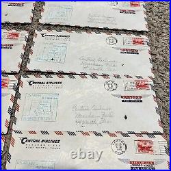 1953 Central Airlines Lawton Fort Sill Investor Lot 10 First Flight Am81 Covers